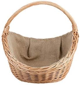 e-wicker24 Alles aus Weide Vollweidener Kaminkorb, naturfarbiger Kaminkorb aus Weide, Weidenkorb für