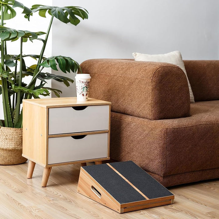 StrongTek Professionelles Slant Board Schrägbrett aus Holz, Verstellbarer und tragbarer Wadendehner,