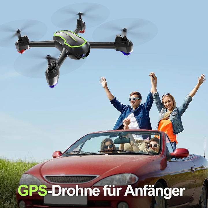 Loolinn | Drohne GPS - Automatisch Rückkehr, Follow Me Funktion, Full HD 1080P Kamera, 32 Min Flugze