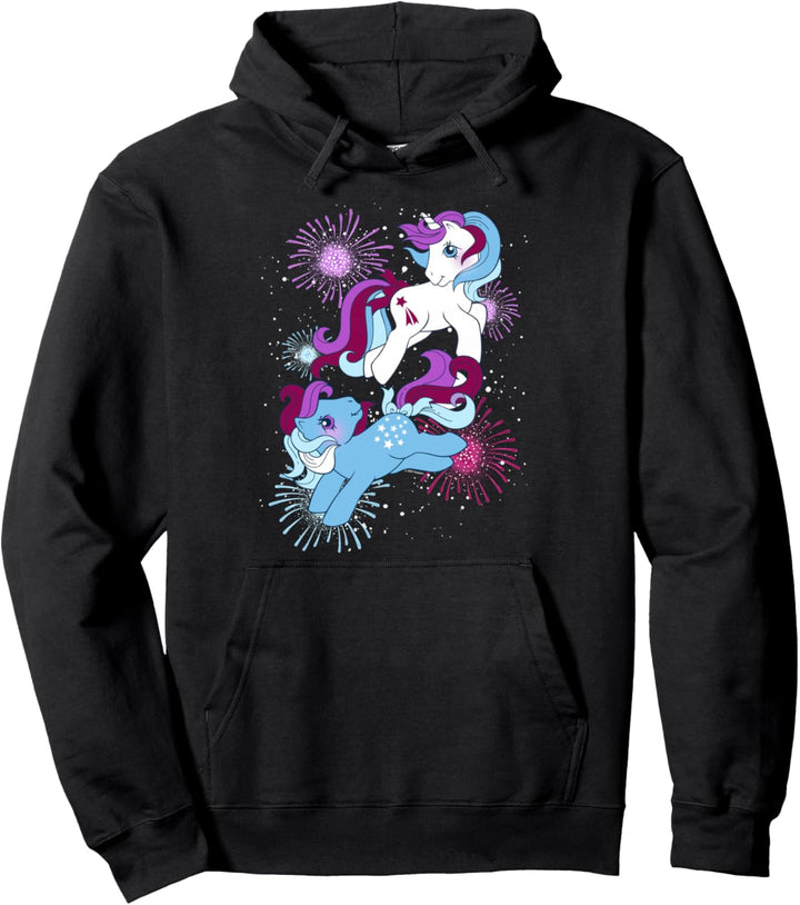 My Little Pony Fourth Of July Retro Group Shot Fireworks Pullover Hoodie