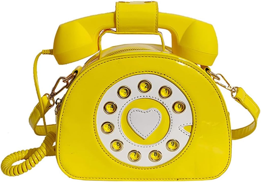 PORRASSO Umhängetasche Damen Kreative Schultertasche Telefon Geformte Handtasche Retro Crossbody Bag