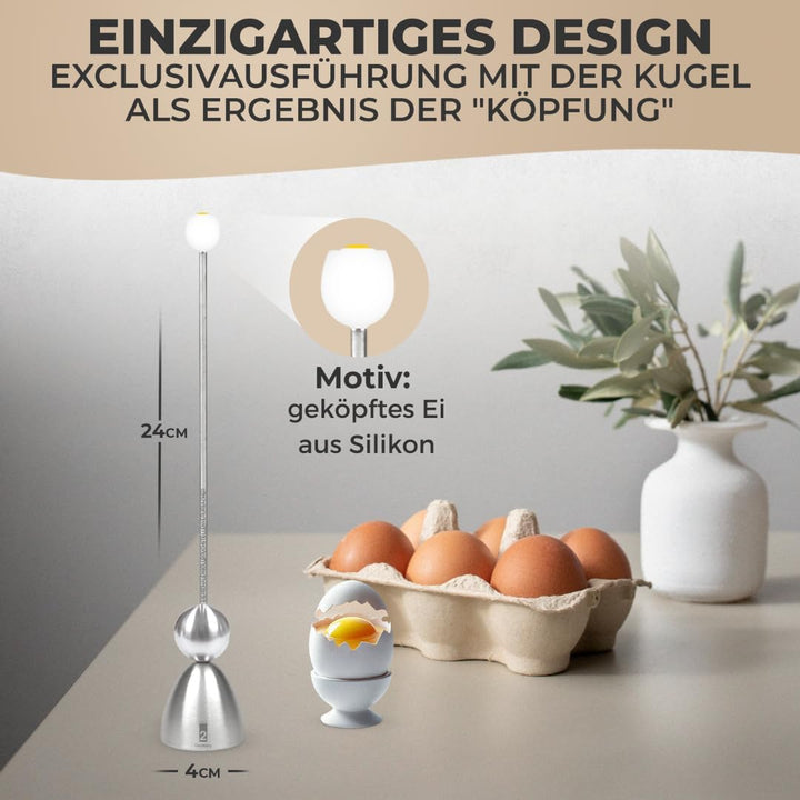 Clack 99009 - Eierschalensollbruchstellenverursacher - Edelstahl - Motiv: Frühstücksei - Made in Ger