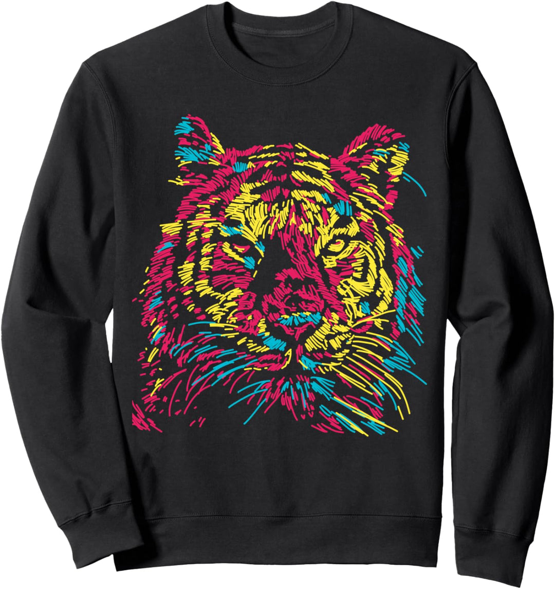 Colorful Tiger Tee shirts, Tigers Fashion Graphic Design Sweatshirt