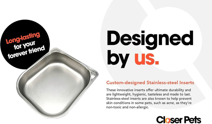 Closer Pets C100 One Meal Automatischer Futterspender für Katzen und kleine Hunde mit Edelstahl-Futt