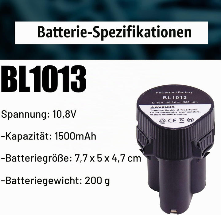 FengWings® BL1013 10.8V 1.5Ah Ersetzen für Makita, mit 10.8V DC10WA Ladegerät Kompatibel mit Makita