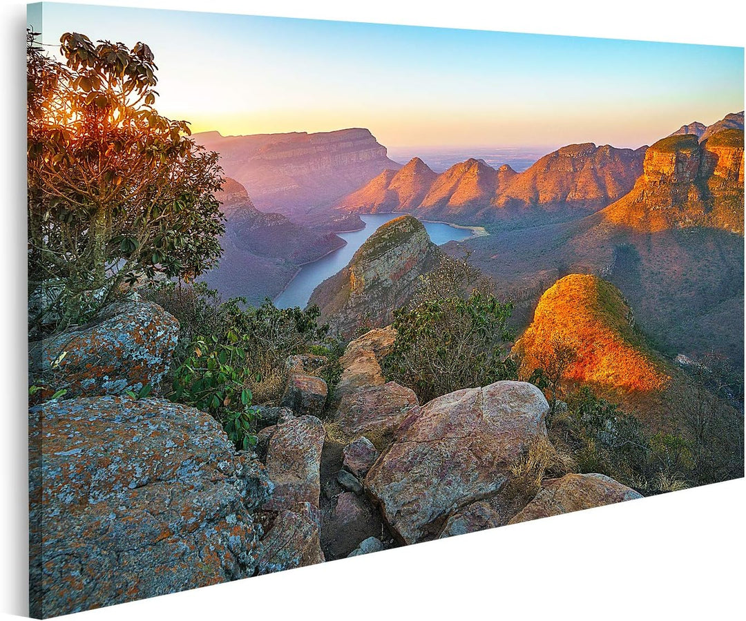 islandburner Bild auf Leinwand DREI Rondavels Blyde Canyon Sonnenuntergang Südafrika Ansicht Bilder