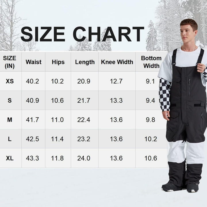 ALSOGO Damen Skihose Winter wasserdichte Winddicht Einstellbare Verschleissfeste Lätzchen Wandern Kl