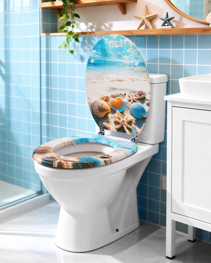 Ribelli WC Sitz mit Absenkautomatik, Toilettendeckel O-Form in Viele Motiven, Klodeckel Einfache Mon