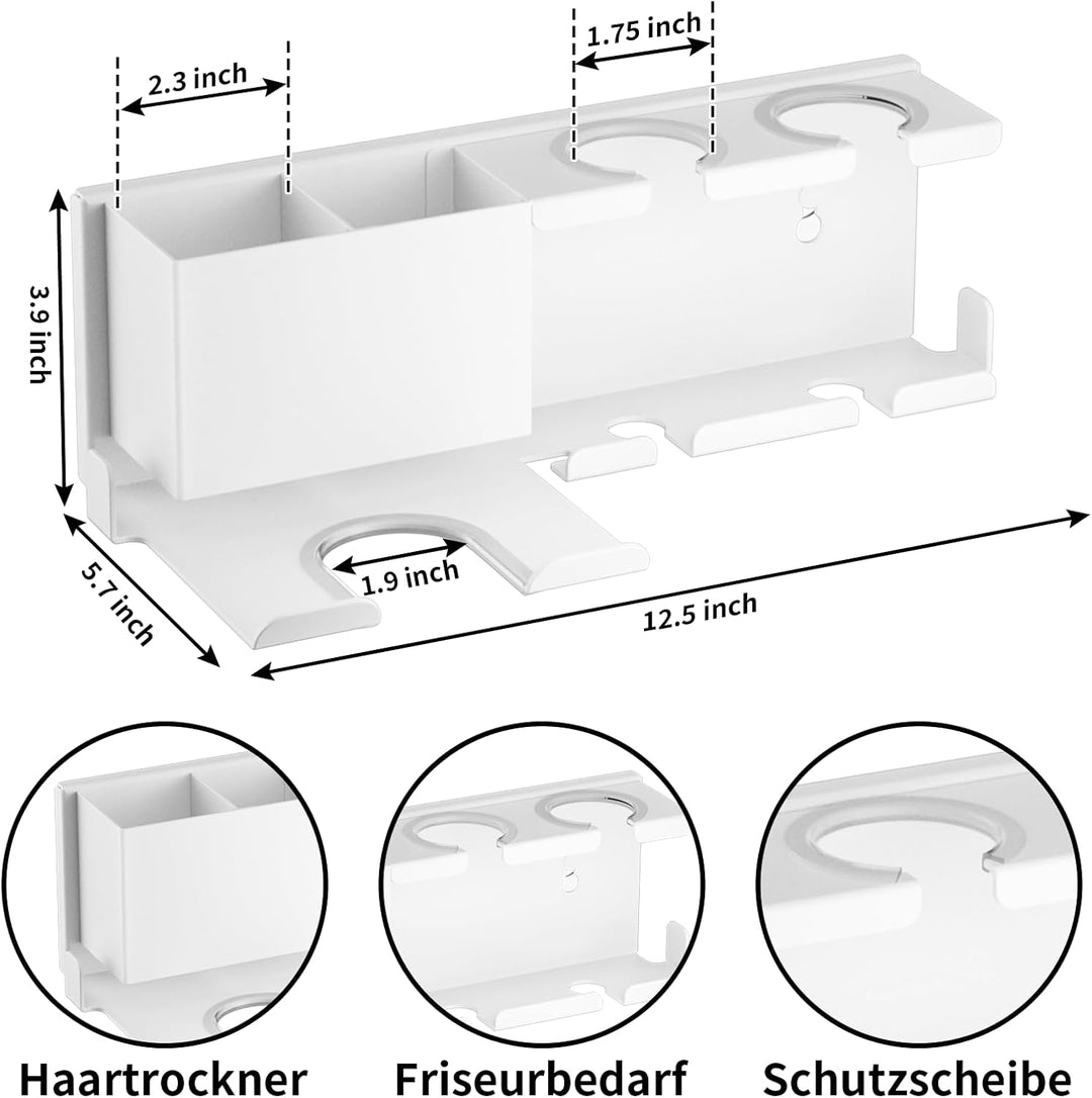 Fönhalter Ohne Bohren - Metall Wandhalterung für Dyson Airwrap, Lockenstab, Glätteisen & Föhn, Stabi