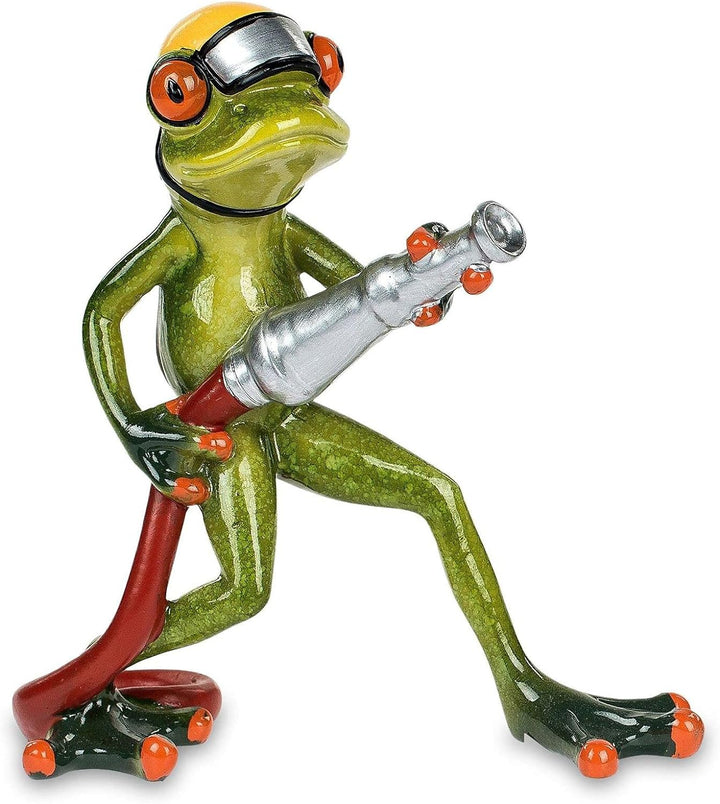 formano 2er Set lustige Frösche Figur Frosch Feuerwehr Poly 15 cm