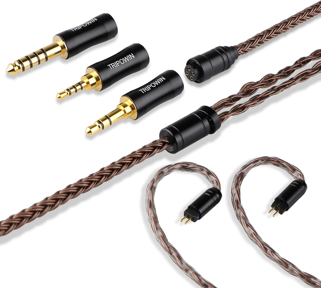 LINSOUL Tripowin Amber 32AWG OFC Oxygen Free Cable HiFi IEM Kabel mit austauschbarem 2.5mm/3.5mm/4.4