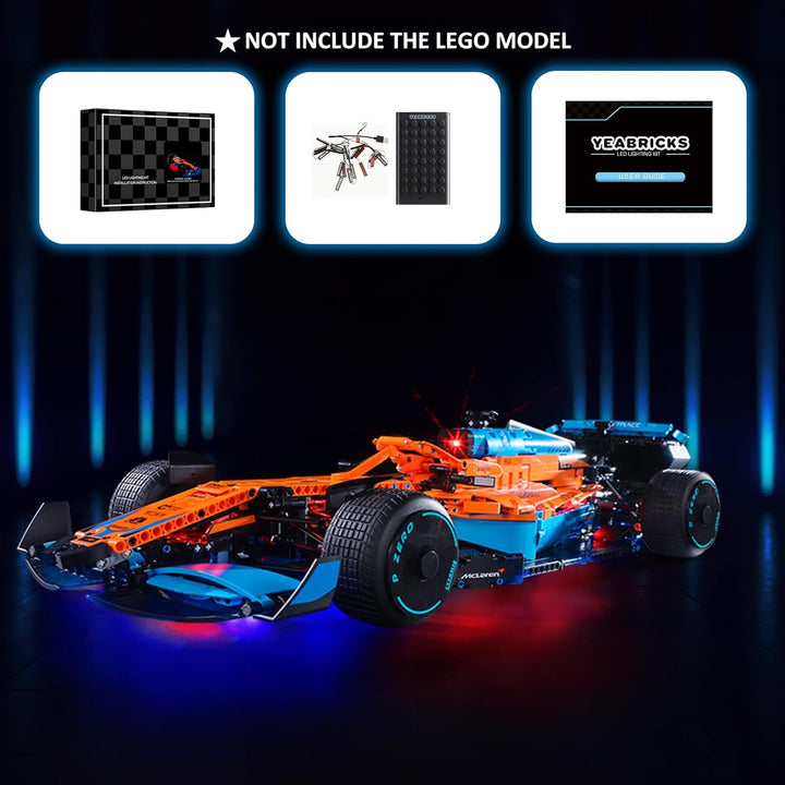 YEABRICKS LED Licht für Lego-42141 Technic McLaren Formula 1 Race Car Bausteine Modell (Lego Set Nic