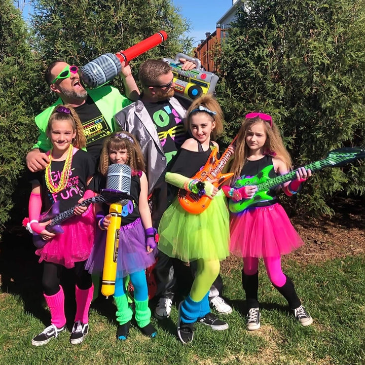Novelty Place 12 Stück Luftgitarren Bunt Aufblasbar Gitarre Spielzeug Perfekt für Kindergeburtstage
