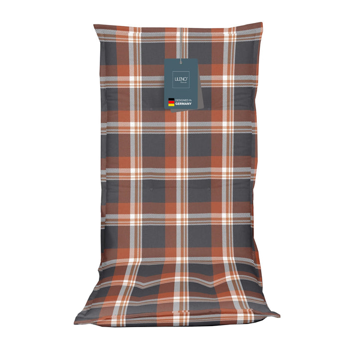 LILENO HOME Gartenstuhl Auflagen als [1er Set - Hochlehner] in Karo Rot - Bequeme Liegen als Sitzauf