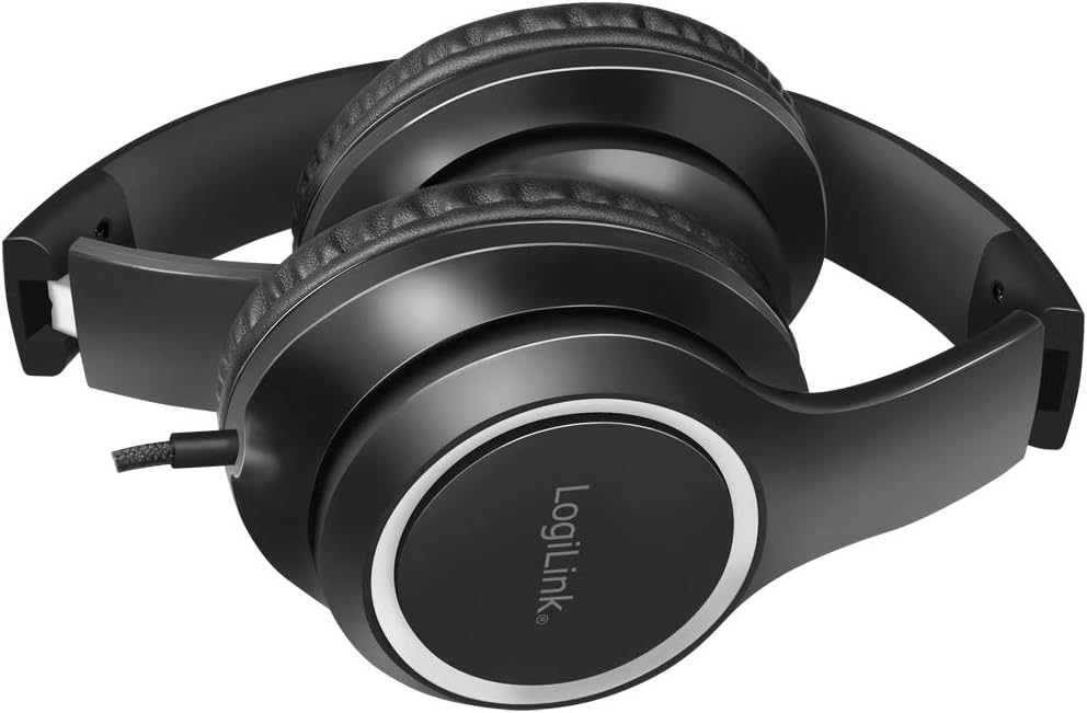 LogiLink HS0053 Stereo Headset mit Mikrofon, mit integrierten Bedienelementen, weichen Over-Ear-Ohrp