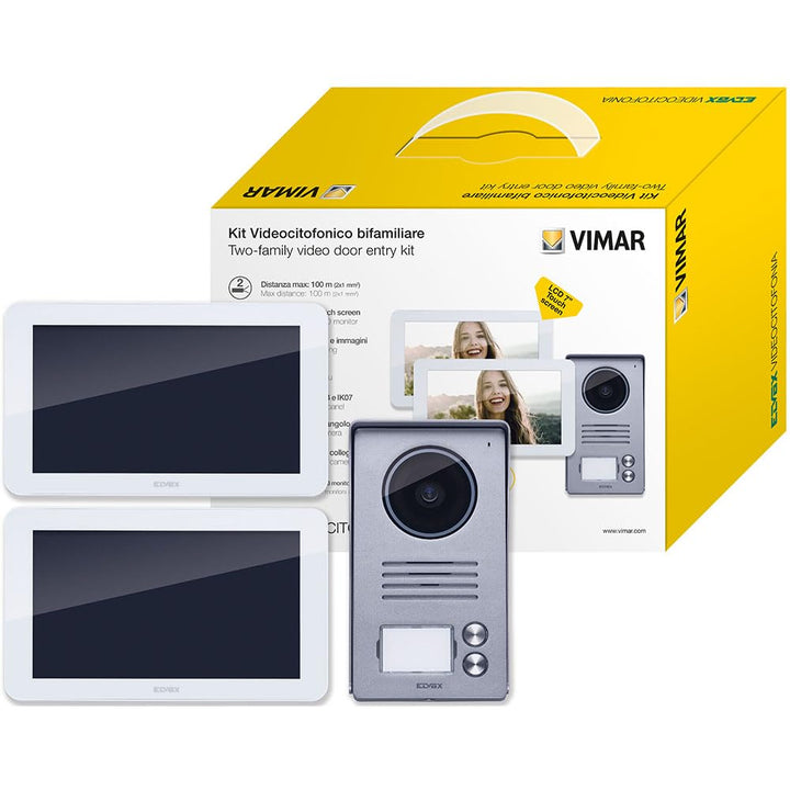 VIMAR K40916 Videosprechenalagen-Set enthält Freisprech-Touchscreen-Videohaustelefon LCD 7in 2-Taste