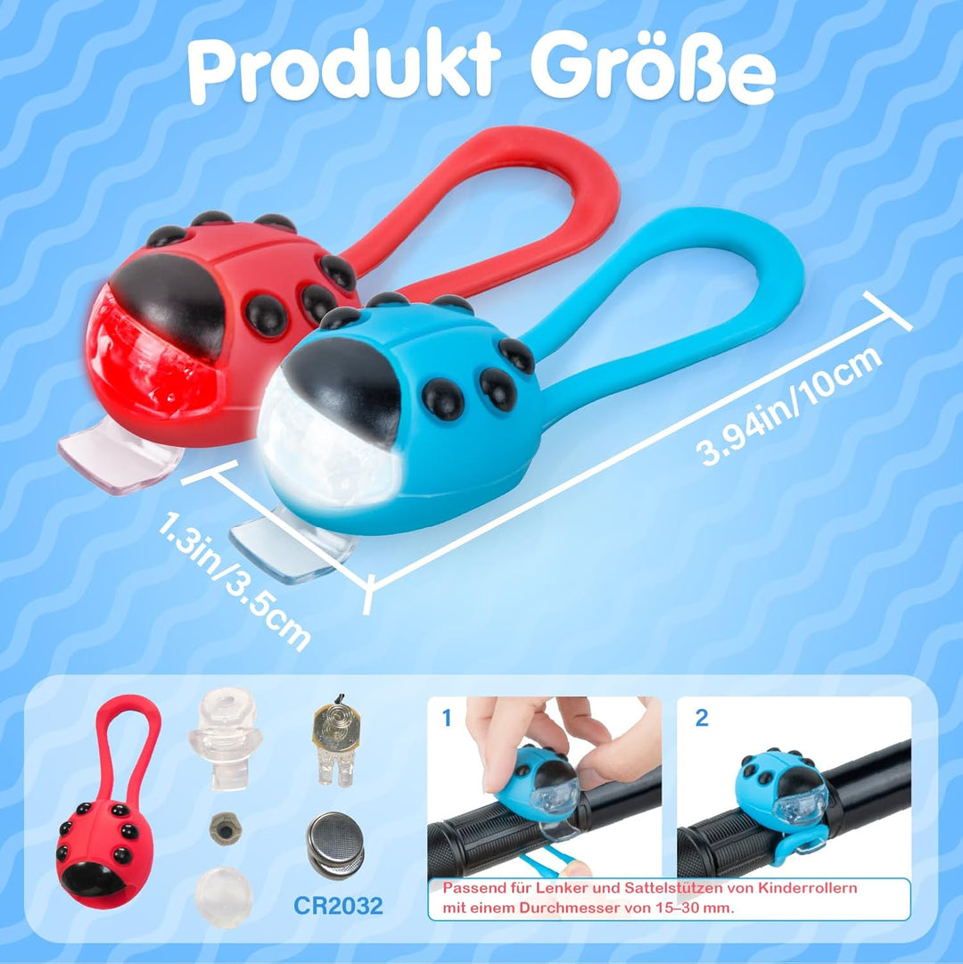 Gofimyee 2 Stück Kinder-Scooter-Licht, IPX5 wasserdicht mit 3 Licht-Modi für zusätzliche Sicherheit