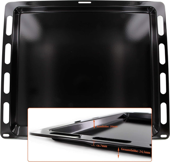 DL-pro Emalierte Backblech 442x370mm passend für Bosch 00748225 748225 HEZ431001 Siemens HZ431001 Ju