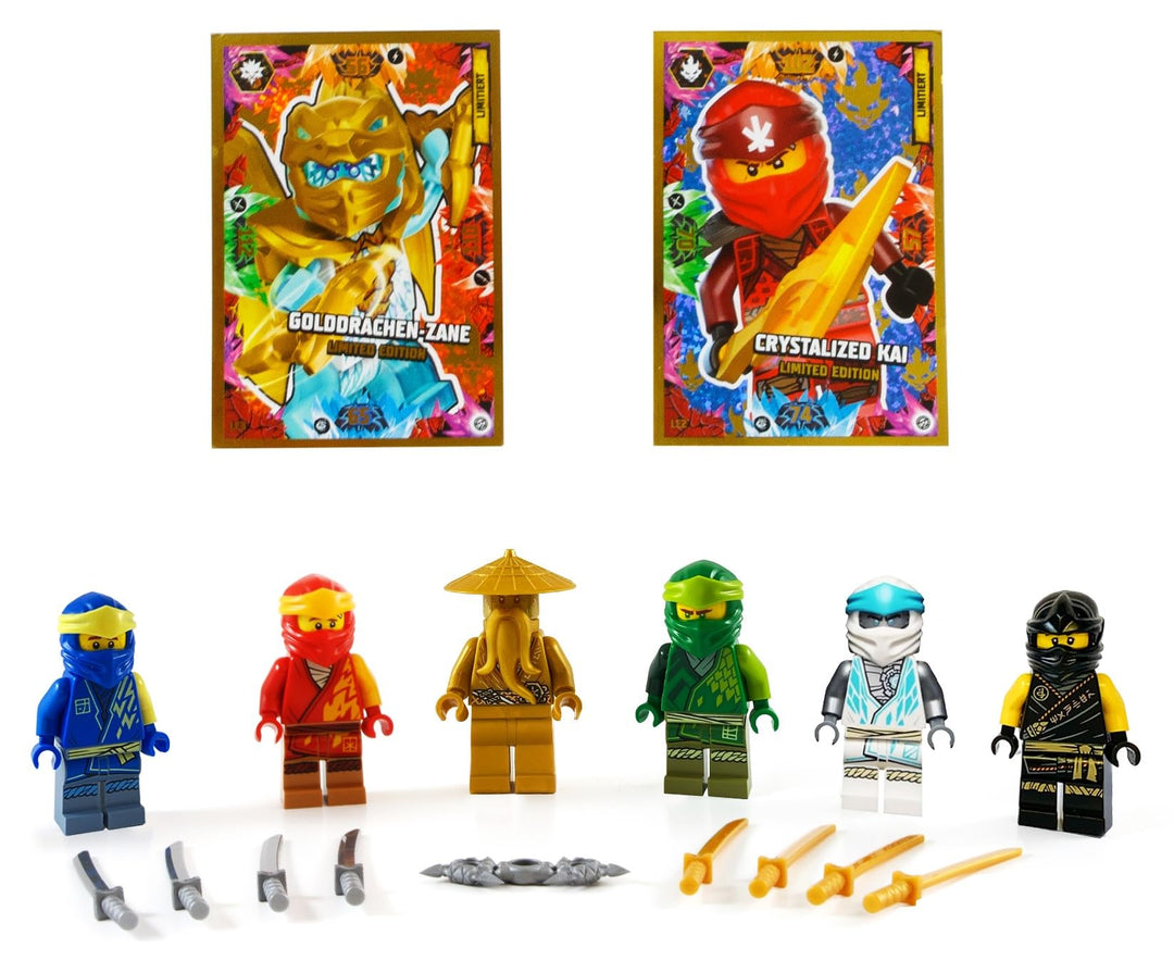Lego Ninjago Figuren Alle 5 Ninja und Meister Wu ( Grüner Ninja Blauer Ninja Schwarzer Ninja Weisser
