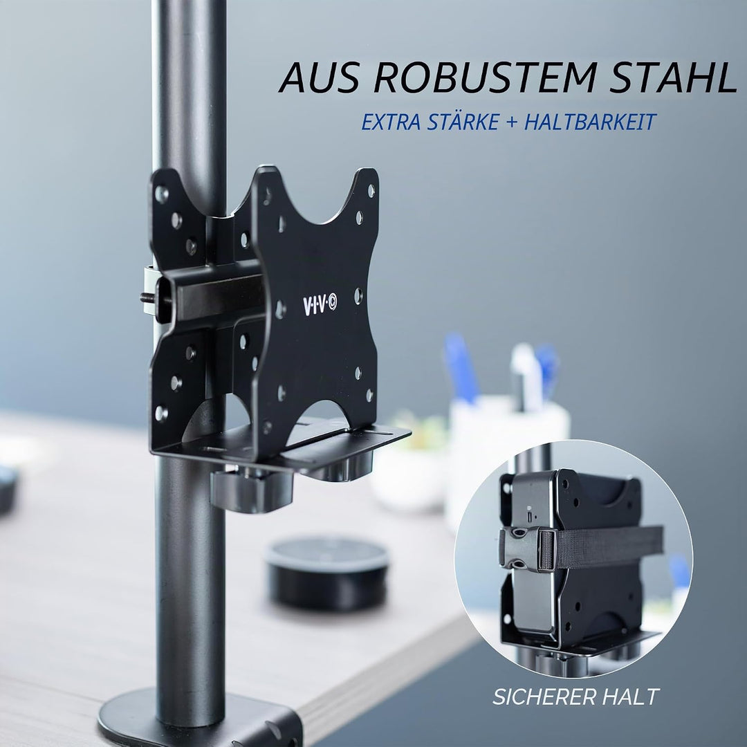 VIVO Verstellbare Thin Client Mini-PC-Halterung, CPU-VESA-Untertisch- und Monitorarm, Computerhalter