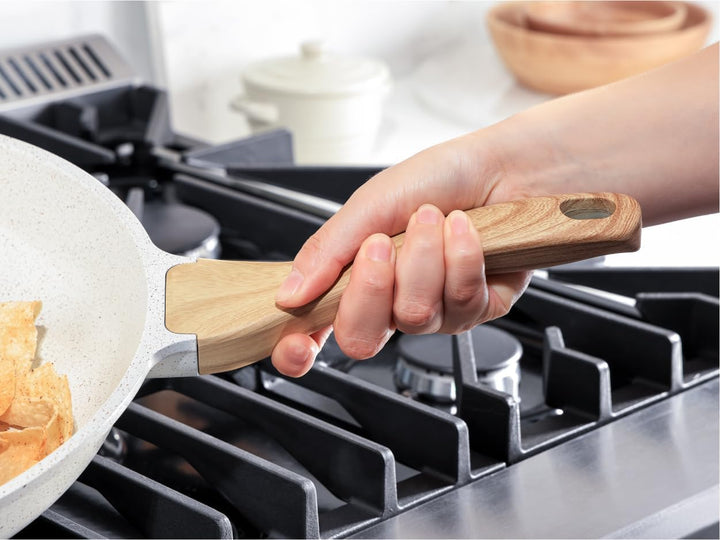 SENSARTE Weiss Keramik 28cm Antihaft Bratpfanne Skillet, Schweizer Beschichtung Omelette Pfanne, Ges