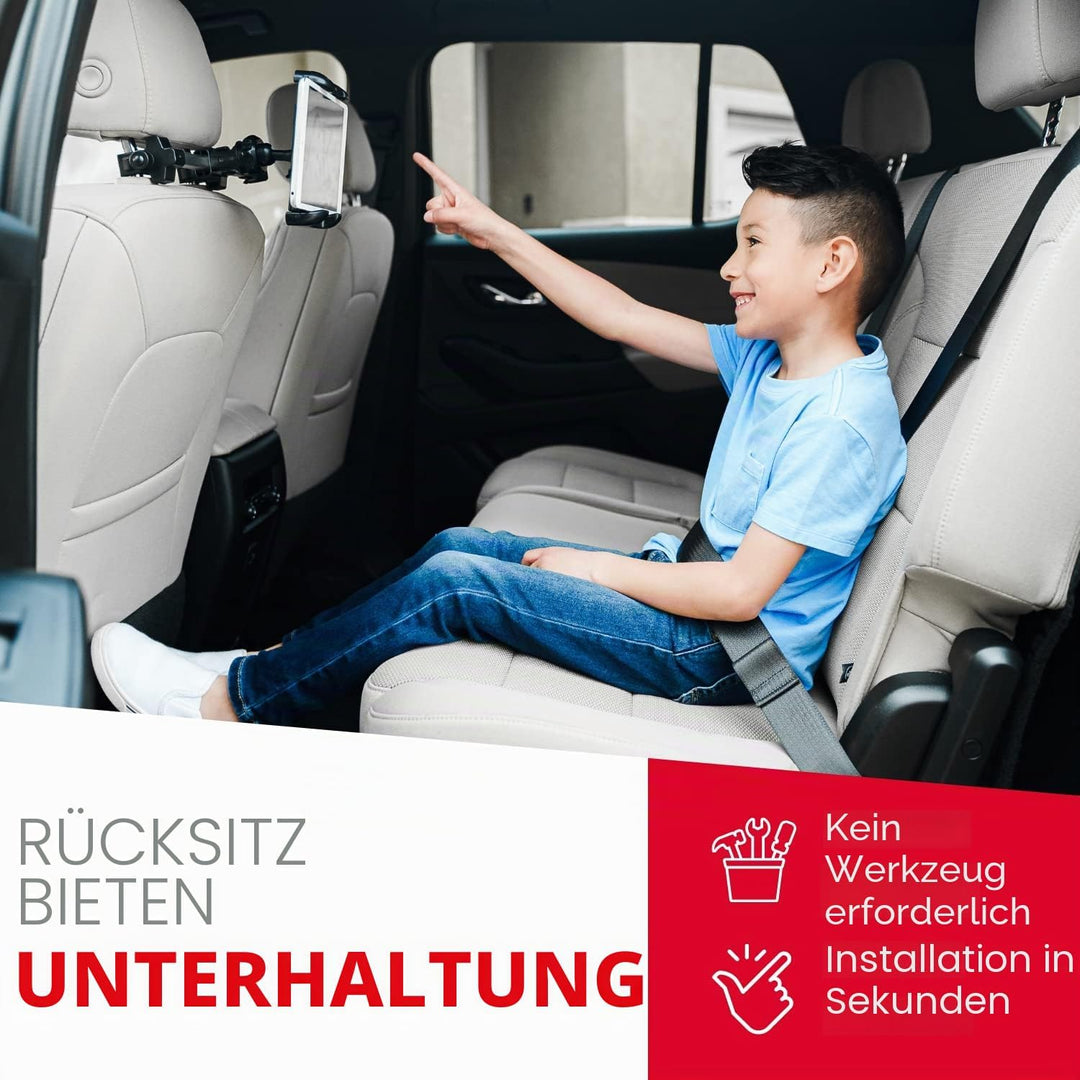 Macally Kfz-Kopfstützen-Halterung für iPad Pro/Air/Mini, Tablets, Nintendo Switch Silber, silber