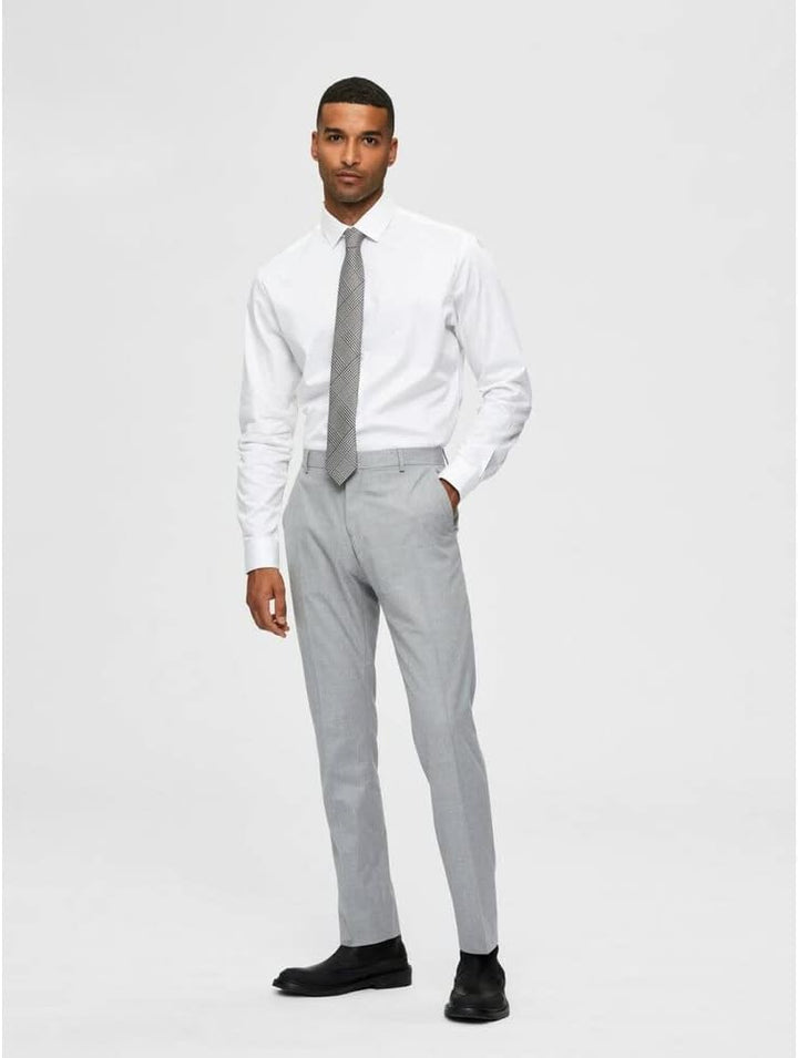 SELECTED HOMME Herren Slhslim-mylologan Light Grey TRS B Noos Anzughose, Light Grey Melange, 40 EU