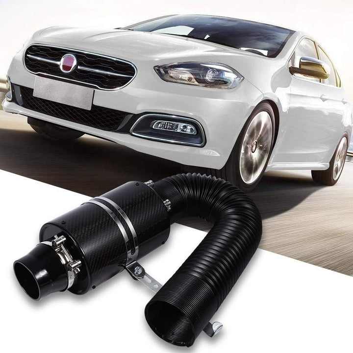 DEWIN Luftfilter,Ansaugluftfilter Universal Car 3" Kohlefaser Kaltluftfilter Kit mit Beiliegendem An