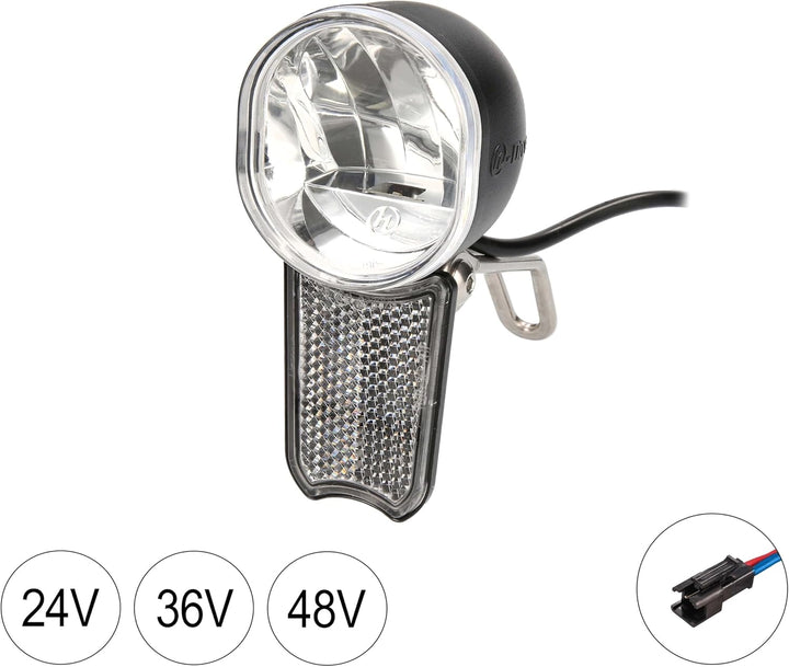 Vorderlicht, LED Scheinwerfer, StVZo zugelassen, E-Bike, Elektro Fahrrad, Pedelec, 6V bis 48V, SM-2A