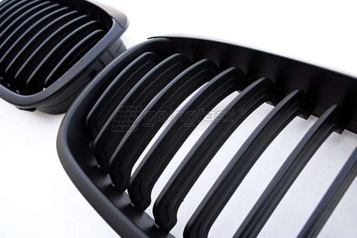 Kühler- Sport- Front- Rippen- Grill Schwarz Matt Eintragungsfrei Set Passend für BMW E46 Coupe Cabri