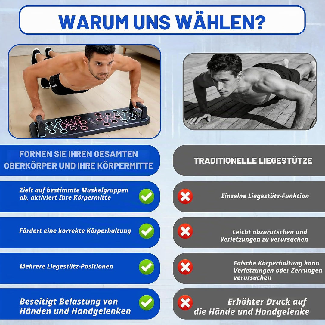 Premium Liegestützbrett Set 2025 – Innovatives 12-in-1 Push Up Board,Liegestütze Brett Faltbares mit