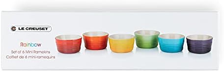 Le Creuset 6er-Set Mini Förmchen aus Steinzeug, Je 100 ml, Steinzeug, Regenbogen, 79134108359030 6er