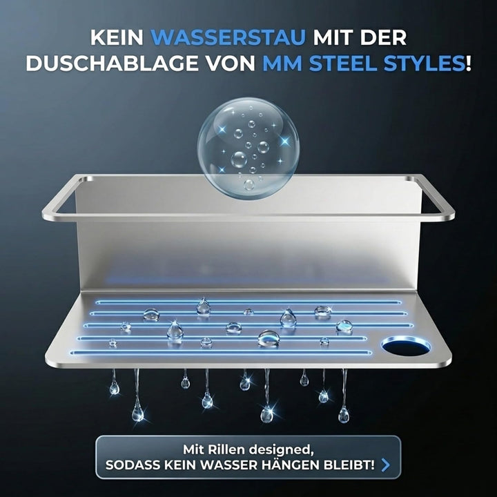 Duschablage ohne Bohren zum Hängen - Edelstahl Duschregal, Duschkorb - Einfache Montage mit Klebepad