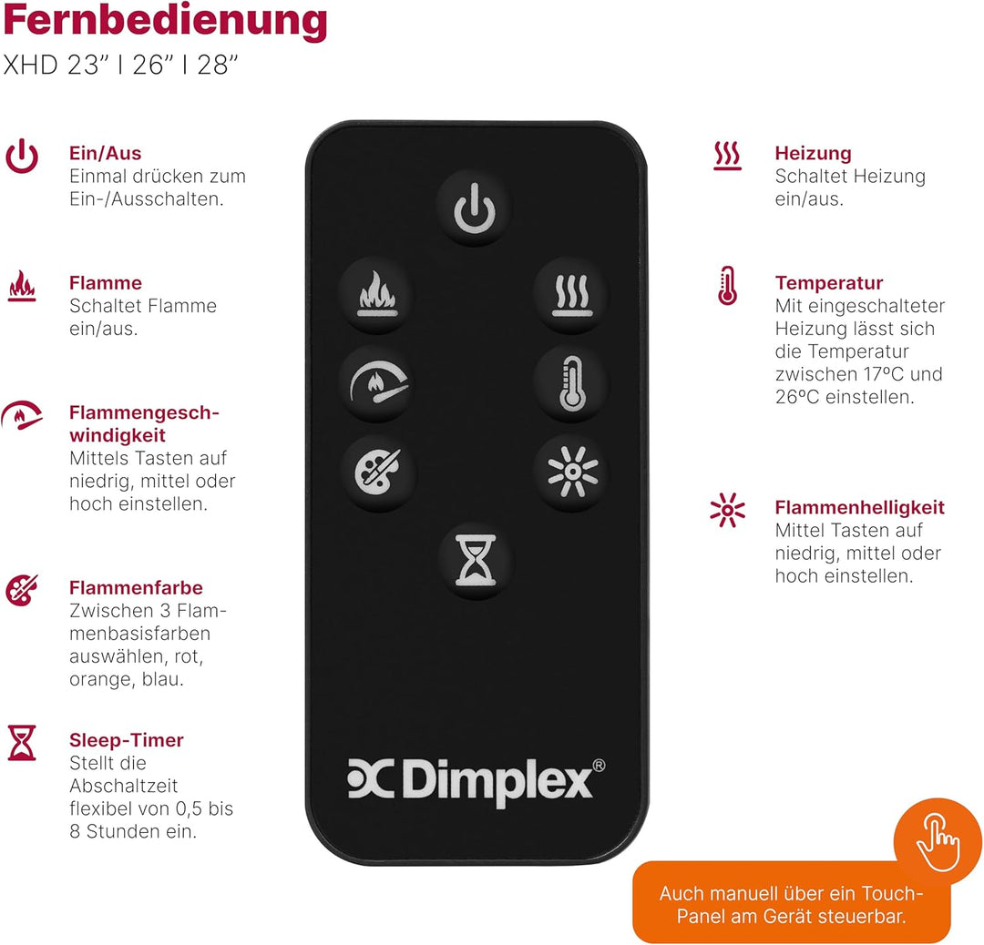 Dimplex 210975 XHD26 Firebox 26" Elektro-Kamineinsatz, 1400 W, Schwarz