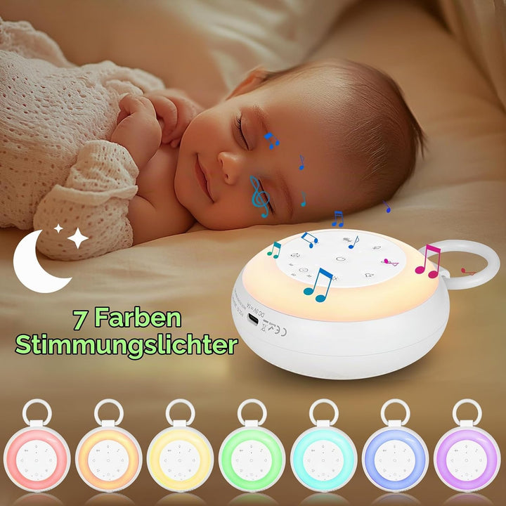 White Noise Machine Baby, GuKKK Tragbare Einschlafhilfe Babys mit Weissem Rauschen&amp;Beruhigende Kläng