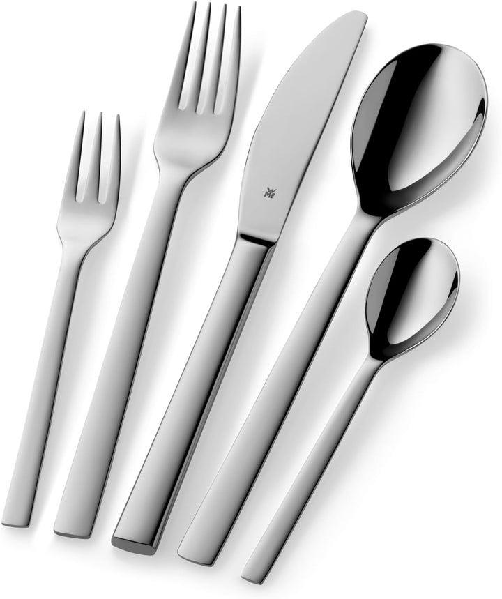 WMF Atria Besteck Set 12 Personen, Essbesteck 60 teilig, Monobloc-Messer, Cromargan Edelstahl polier