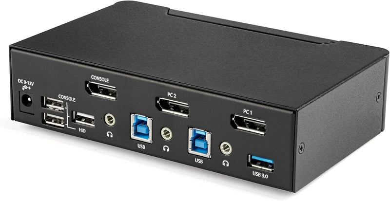 StarTech.com 2 Port DisplayPort KVM Switch - 4K 60Hz - Einzelner DP 4K Bildschirm - Dual Port UHD DP