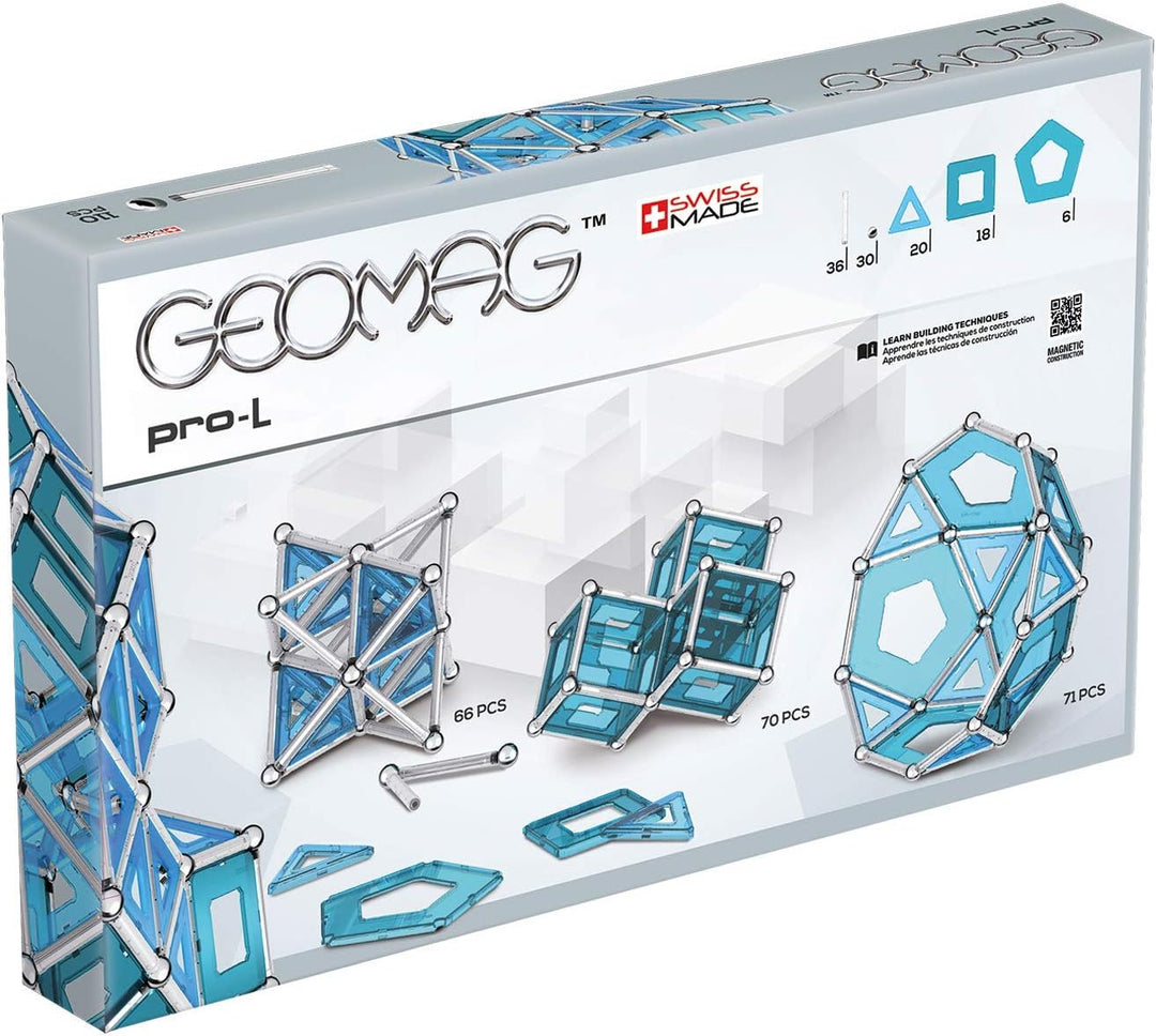 Geomag 024 PRO-L Building Set, Blue and Silver Metal, 110 Pieces 110 Stück, 110 Stück