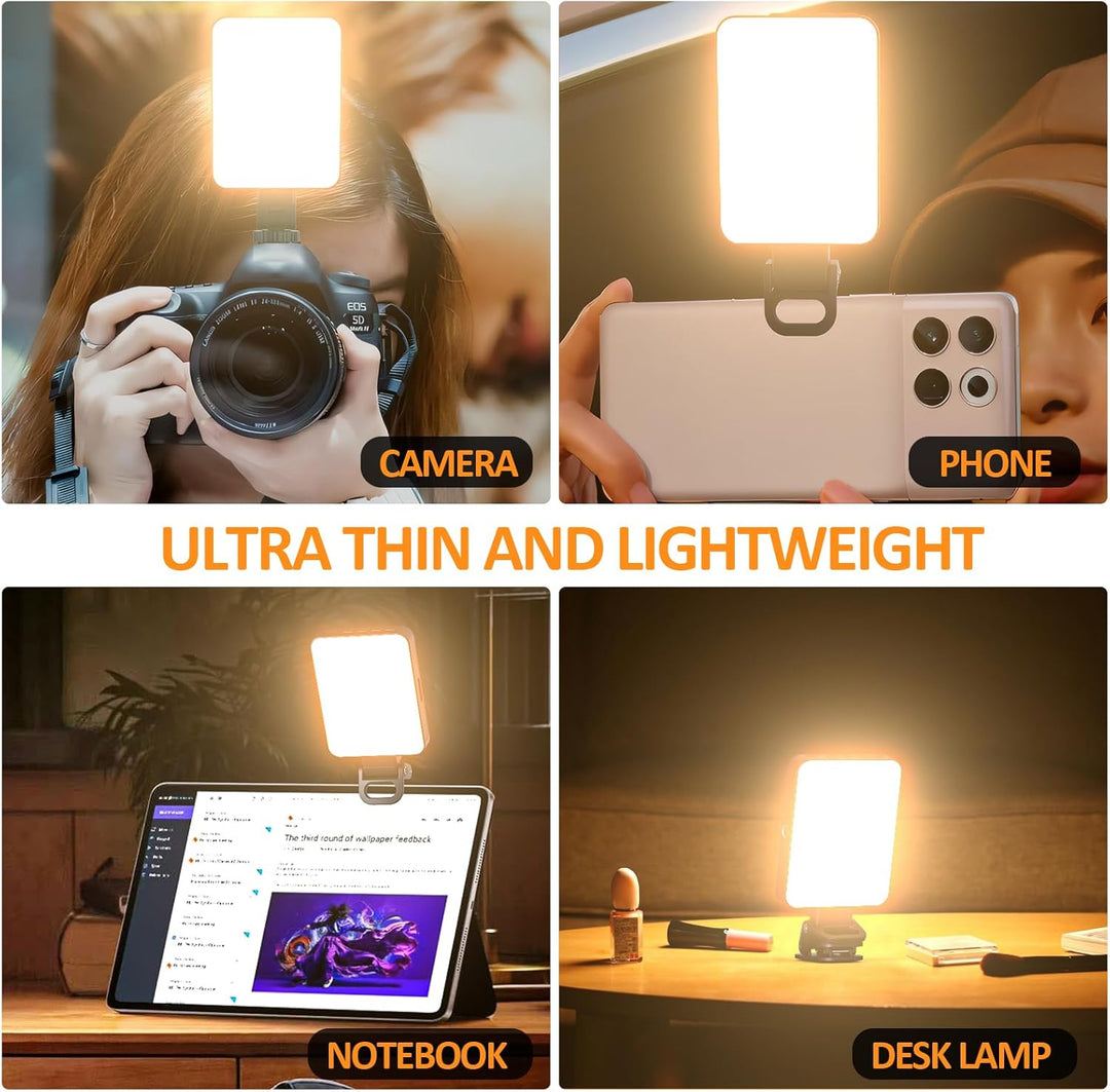 128LED Magnetisches Selfie Licht, 3000K-6500K 3 Lichtmodi Handylicht mit, 2000mAh Akku Videolicht mi