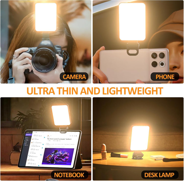 128LED Magnetisches Selfie Licht, 3000K-6500K 3 Lichtmodi Handylicht mit, 2000mAh Akku Videolicht mi