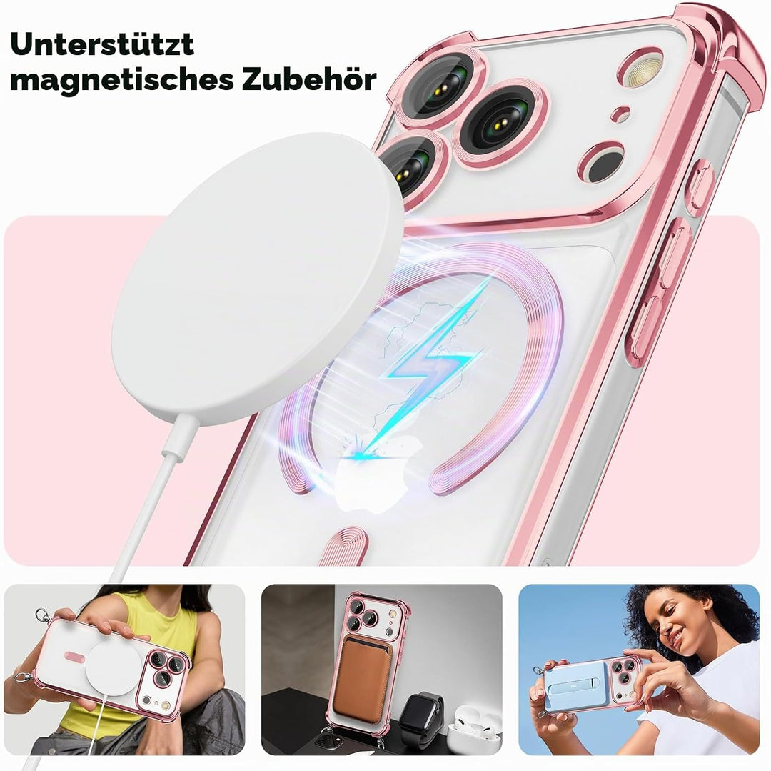 GOODVISH Handykette für iPhone 17 Pro Max Hülle mit Band, mit 2 Stück Schutzfolie und Kamera Schutz,