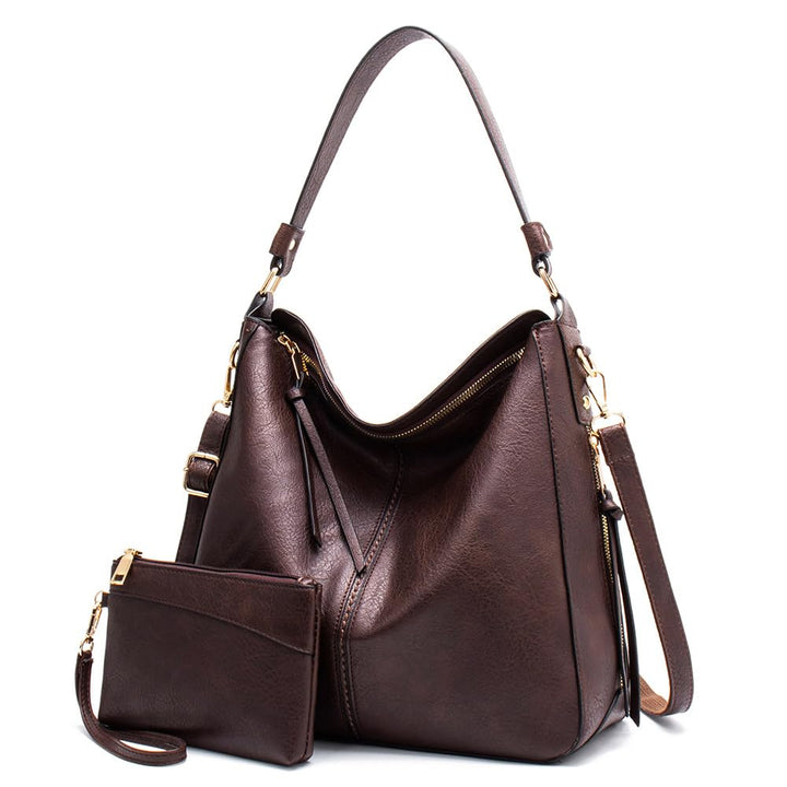 Lifetooler Handtaschen Set Gross Leder Tasche Schultertasche Hobo Taschen Damen Portemonnaie Geschen
