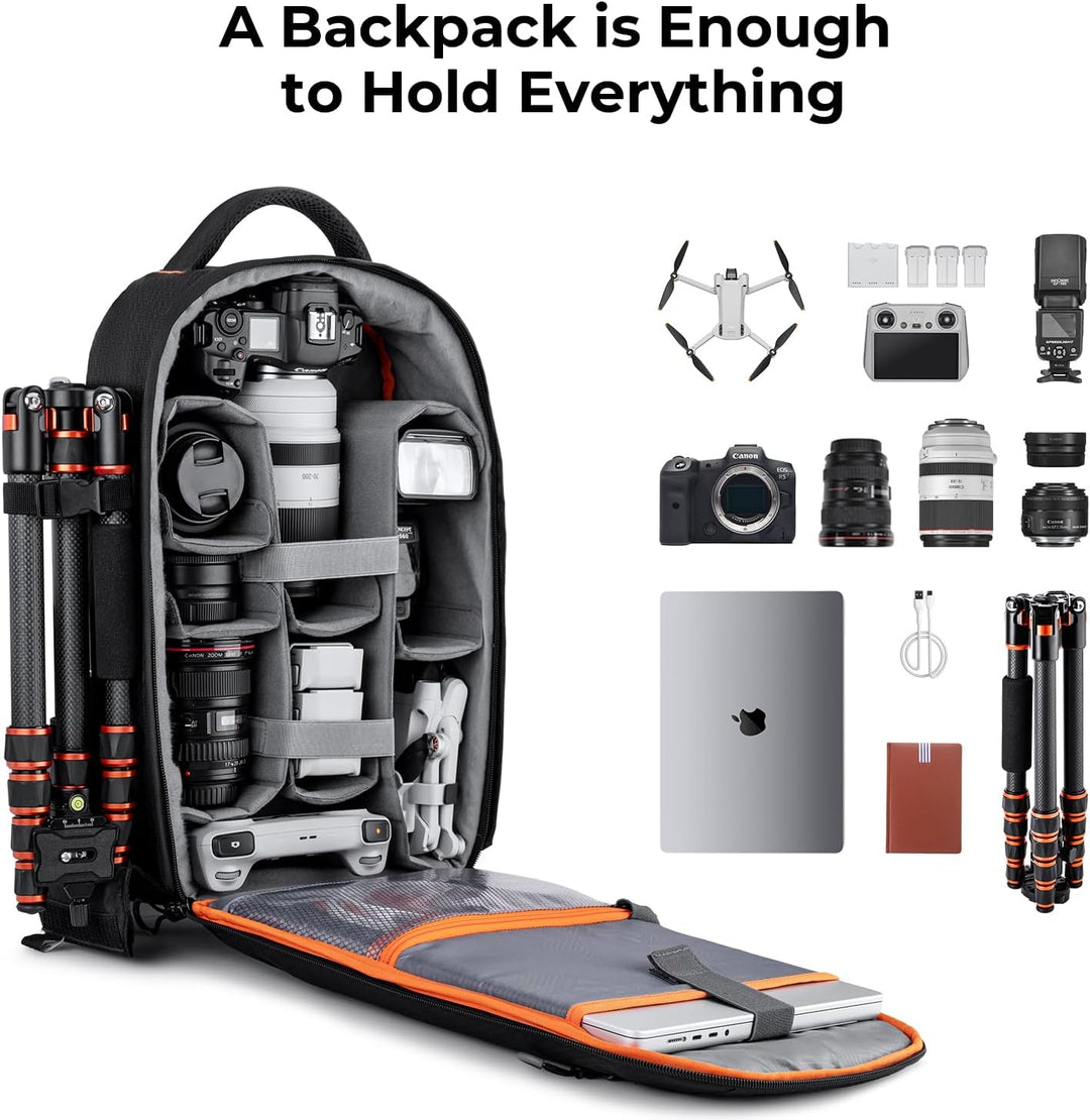 K&F Concept Kamerarucksack für Fotografen, Fotorucksack Klein Multifunktionale Camera Backpack Wasse