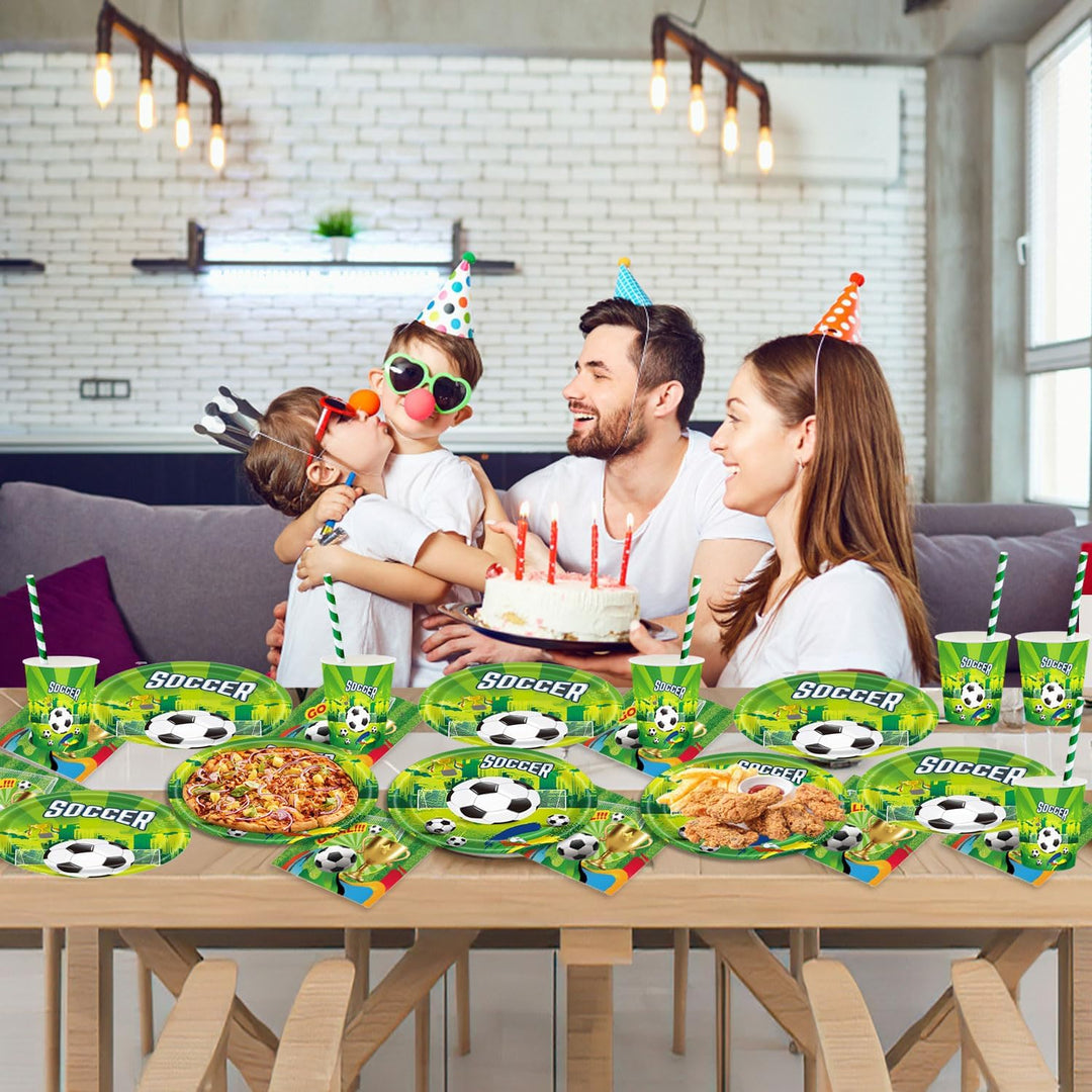 Fussball Geburtstag Deko Partygeschirr Set, Fussball Geburtstag Party Geschirr, Pappteller Tassen Se