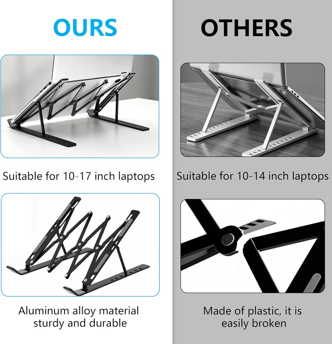 Laptop ständer aus Aluminium,Faltbarer,belüfteter Halter,laptopständer höhenverstellbar,Ergonomisch