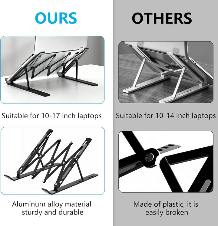 Laptop ständer aus Aluminium,Faltbarer,belüfteter Halter,laptopständer höhenverstellbar,Ergonomisch