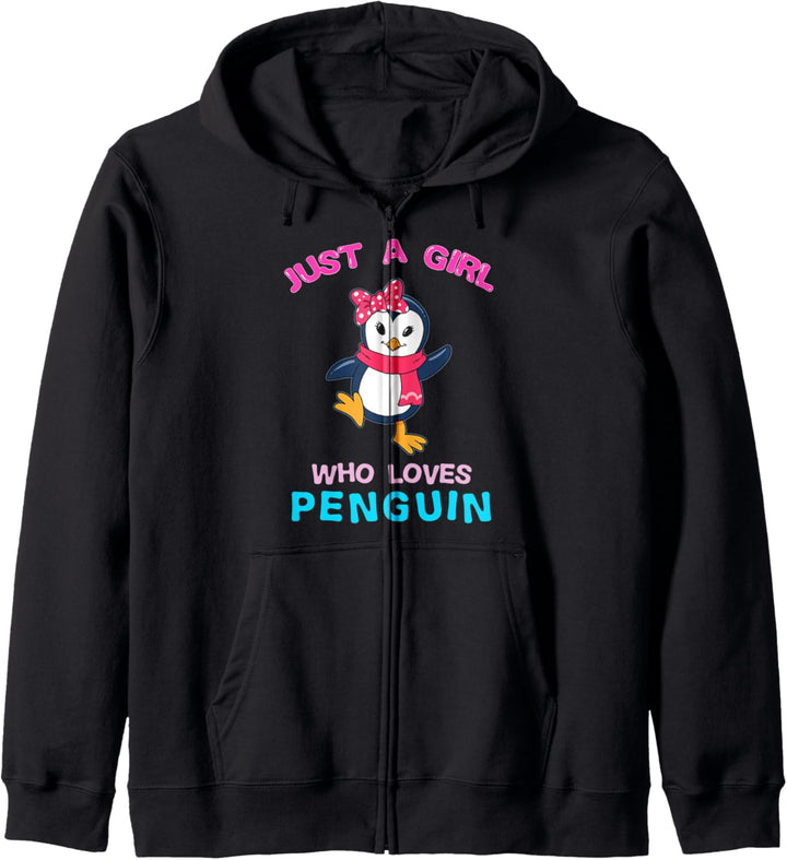 Lustiges Pinguin-Mädchen, das Pinguine mag Geschenk Kapuzenjacke