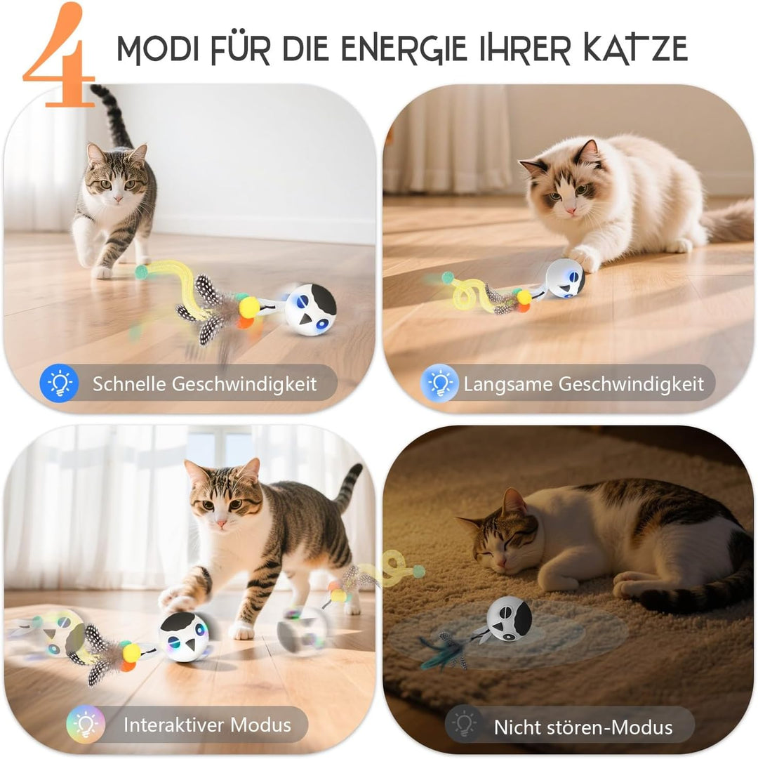 katzenspielzeug Ball, Interaktives Katzenspielzeug, katzenball elektrisch, Automatisch Beweglicher V