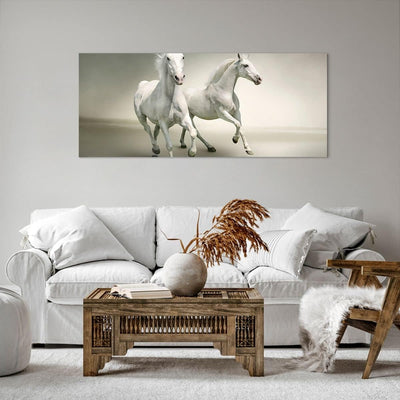 Wandbilder Dekoration Wohnzimmer Tiere araber pferd bauernhof Panorama Bilder auf Leinwand 120x50cm