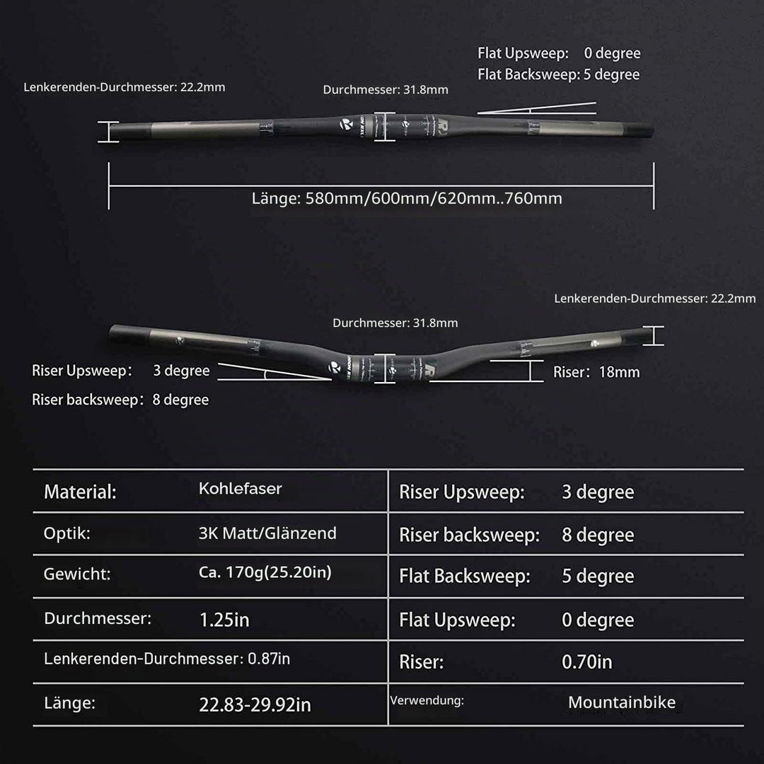 RXL SL mtb lenker 31,8 carbon lenker mtb 3K matt Fahrradlenker Riser Bars 720mm downhill carbon MTB